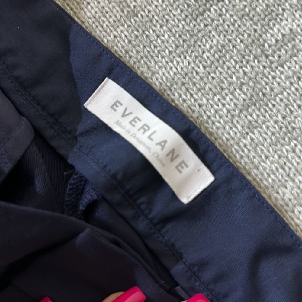 Everlane Blue Trouser Pants Size 4 Pleated waist ankle length - Picture 9 of 11